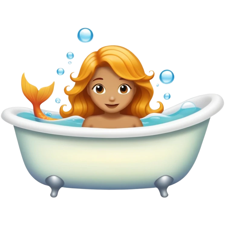 Tan mermaid in bathtub  emoji