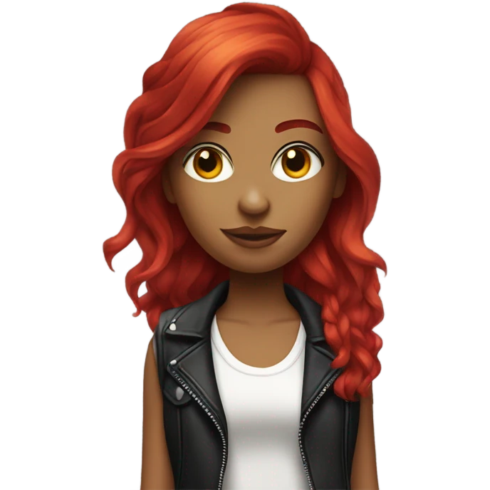 red haired rockstar girl emoji