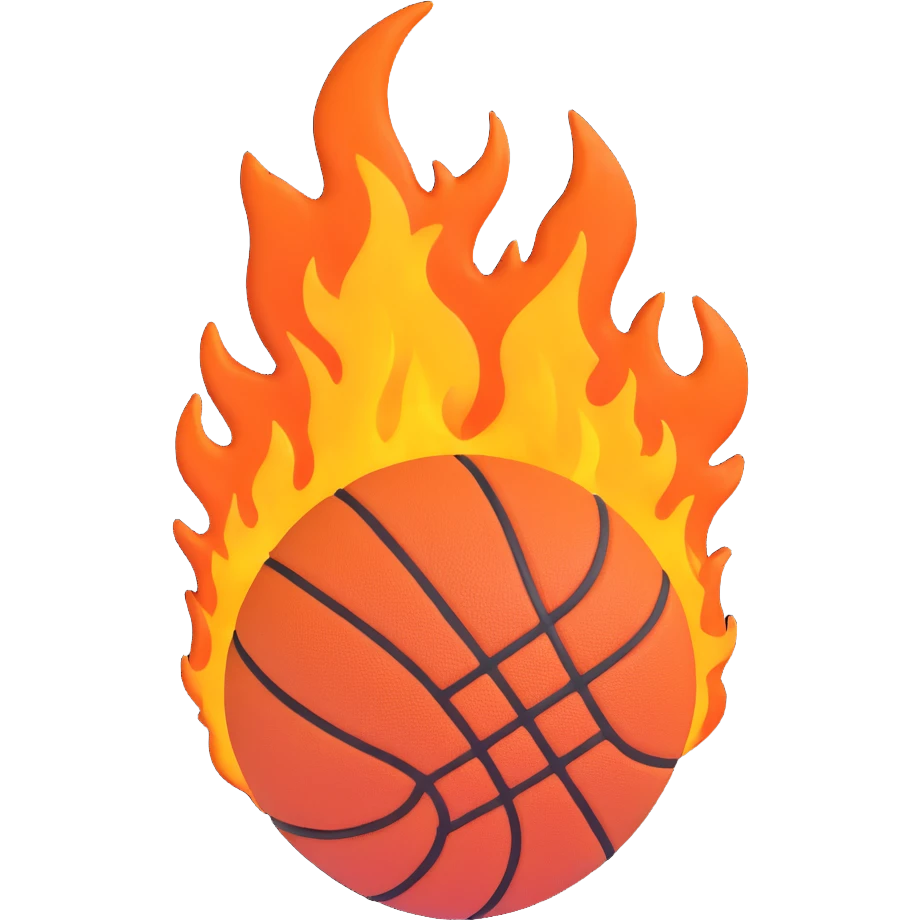 basketball on fire emoji