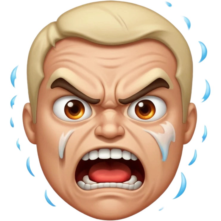 very angry and mad enraged fuming foaming at the mouth emoji really mad and sweating lots of detail emoji