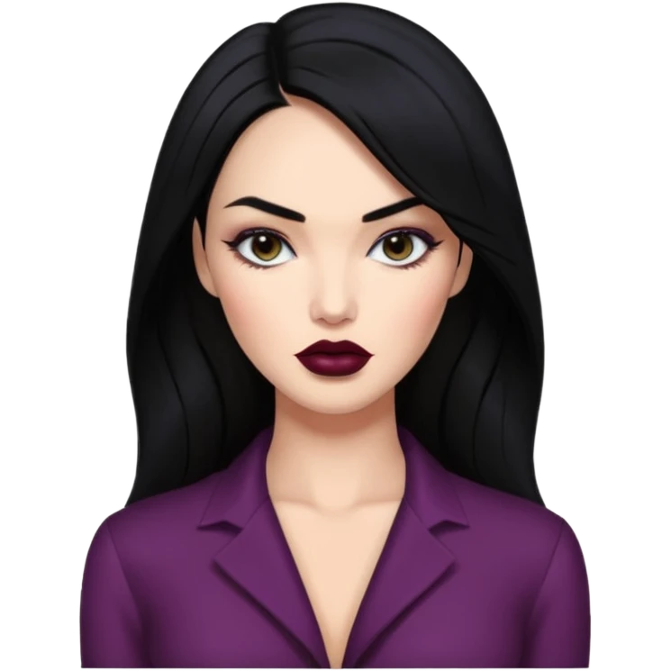 “Emoji girl, femme fatale, black hair. megan fox vibes emoji