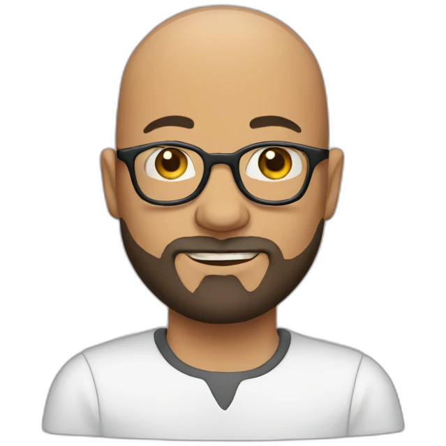 bald man with glasses and beard emoji