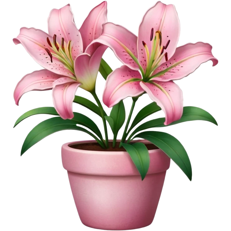 pink lily flower pot emoji