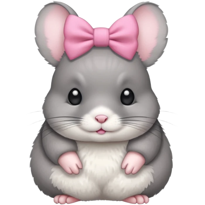 Chinchilla with pink bow emoji