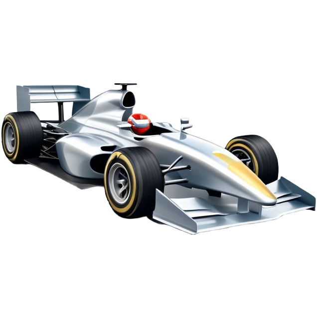 An icon showing a Formula 1 car racing down a track, with speed lines trailing behind. The design captures the intensity of high-speed racing, with sharp curves and bright track lights in the background. Transparent background highlights the action and excitement of racing. emoji