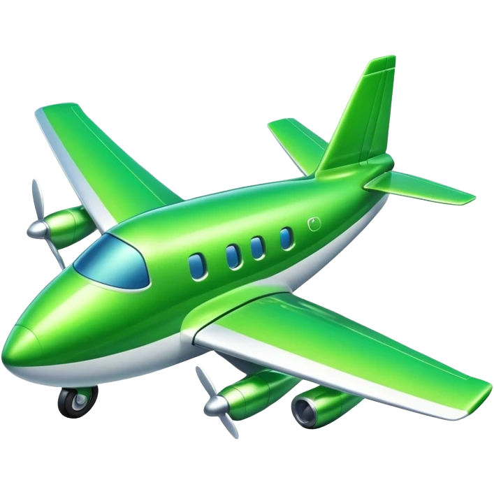 the green plane is bright green in color
 emoji