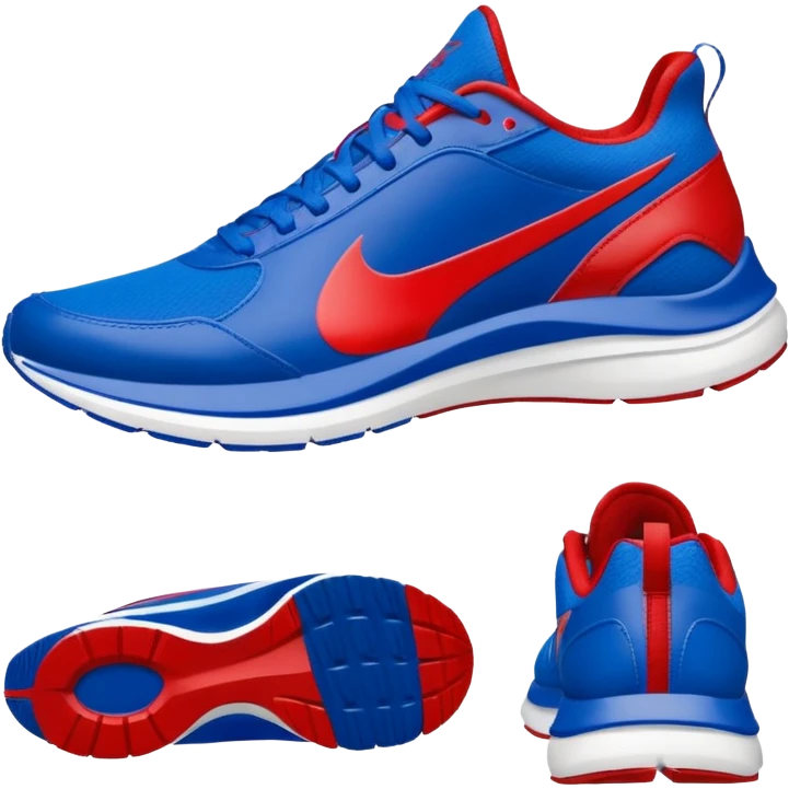  blue upper inspired by Sonic’s fur, with red accents that reference his classic shoes. . The silhouette is sporty and lightweight, suggesting speed, often with streamlined panels and a low-to-mid cut.Should have speed wind behind emoji
