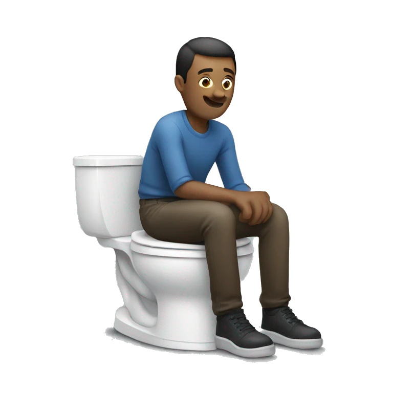Man sitting on a toilet emoji