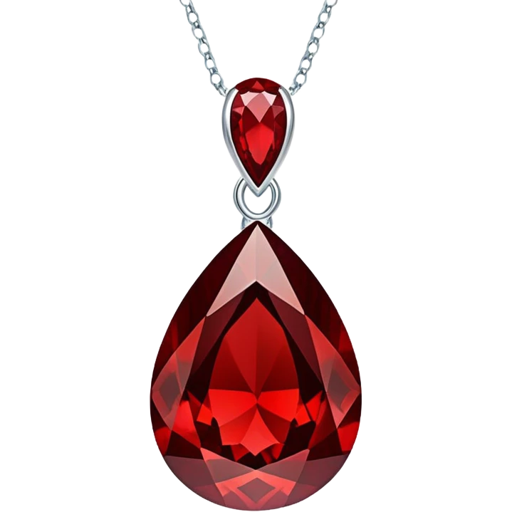 red garnet pendant like a drop of enchanted starlight, glowing with passion and power emoji
