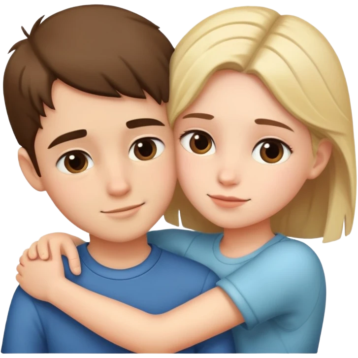 Boy and girl side hug emoji