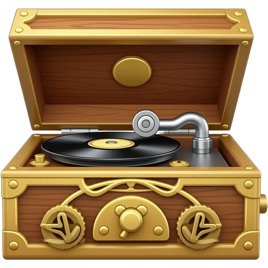 with music box and cranck emoji