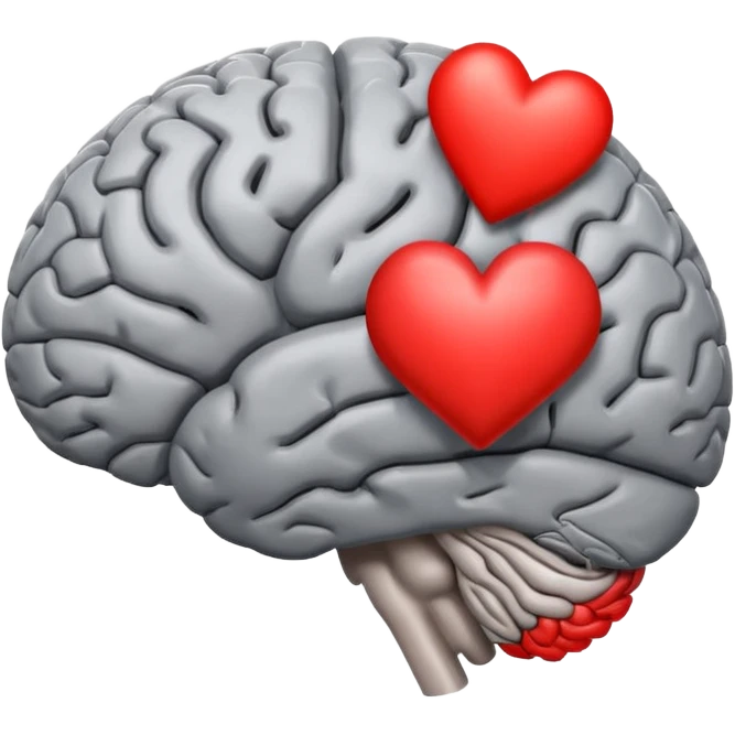 Brain and heart emoji
