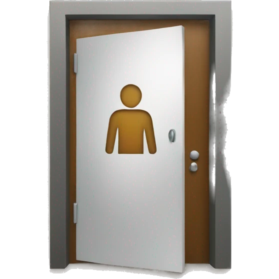 a door with the men restroom sign on it emoji