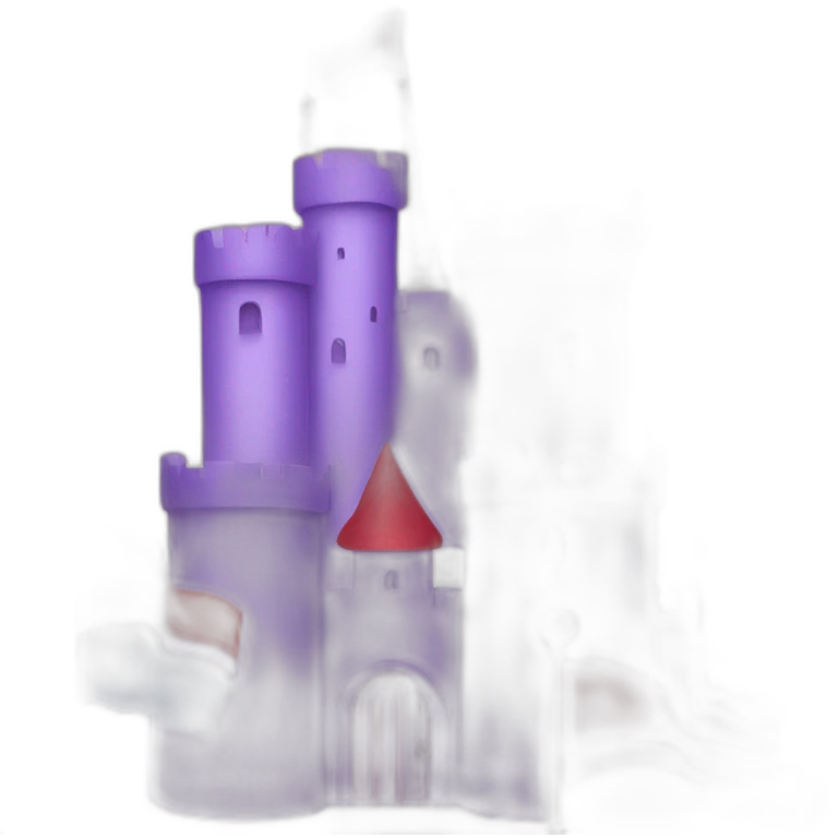 Purple castle with red and blue flags emoji