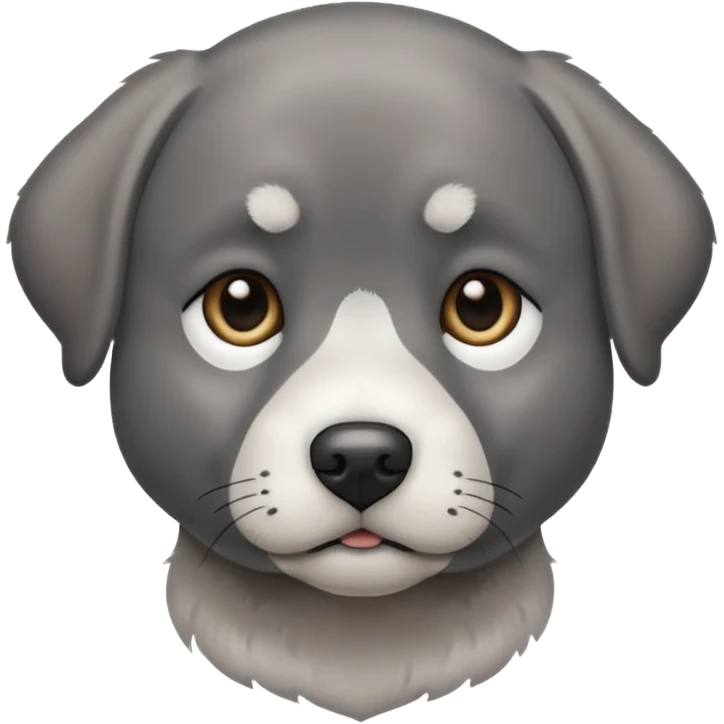 Grey labrador with white patch of fur on chest emoji