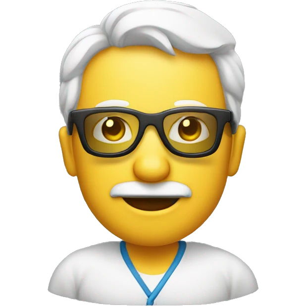calvo con gafas y 48 años, babrba blanca emoji