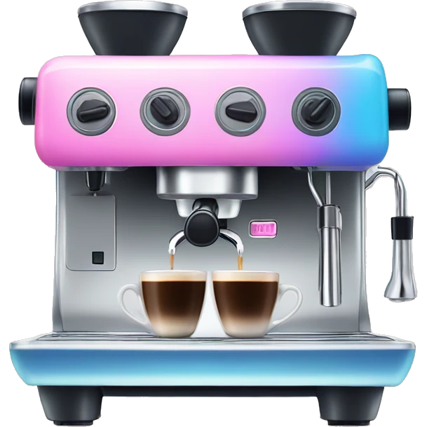 Pink and blue gradient hue espresso machine emoji