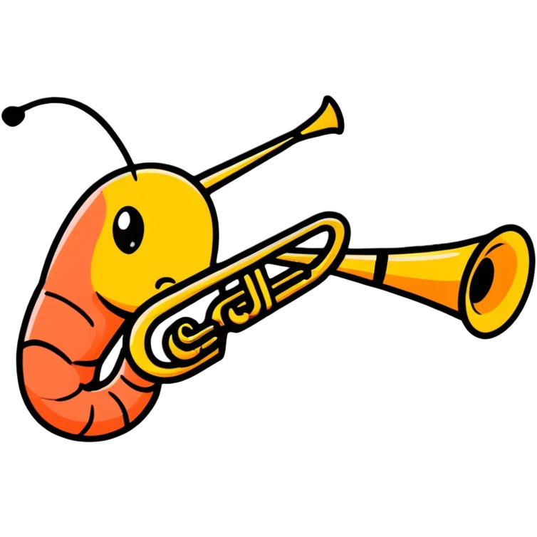 shrimp playing the trumpet emoji