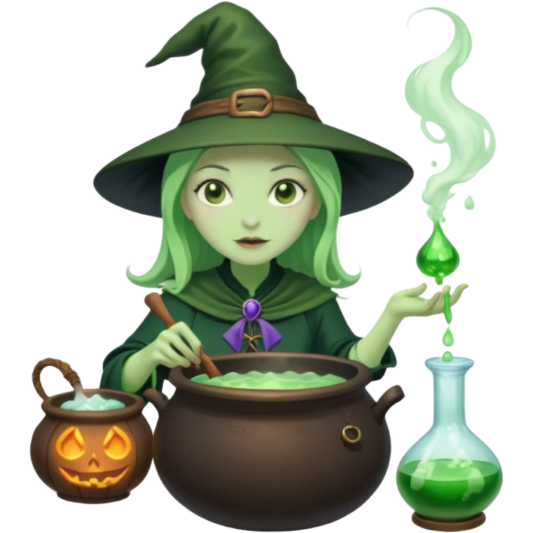 green witch cooking potion emoji