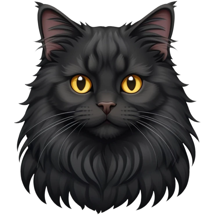 Black fun mainecoon emoji