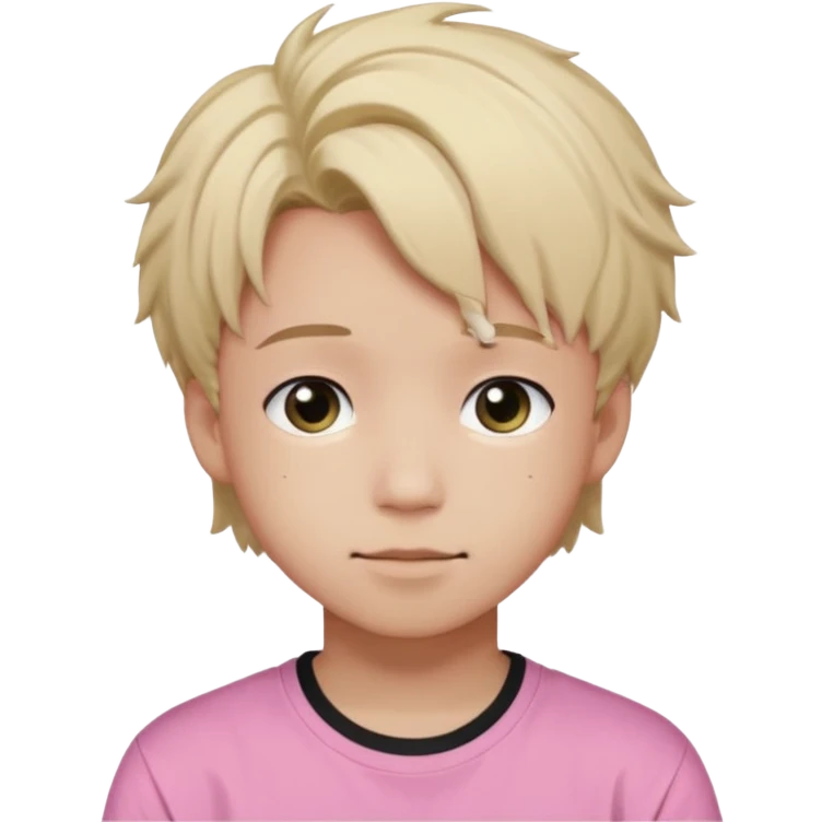 Felix from stray kids with pink t-shirt  emoji