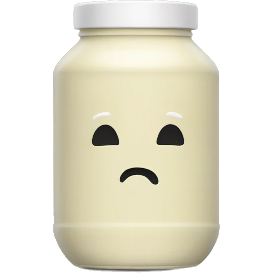 Mustard container with NO face emoji