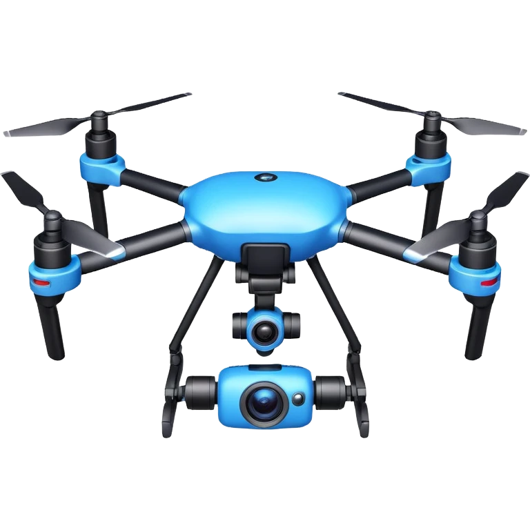 cinematic camera drone object icon, 3-axis gimbal stabilized camera, large lens, carbon fiber arms, glowing status lights, 3D cartoon, mobile game icon style, centered, clean background, no text, no watermark
  emoji