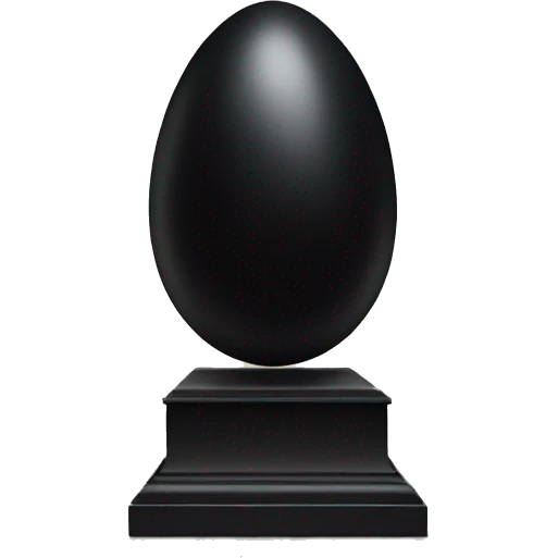 black egg on a pedastal emoji
