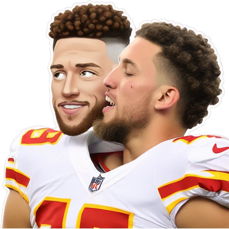 Travis kelce kissing Patrick mahomes emoji