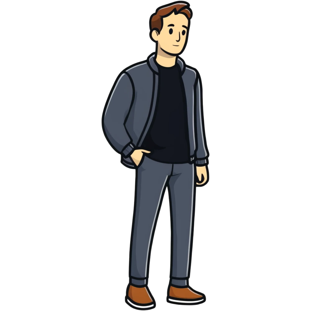 guy standing out in a crowd emoji