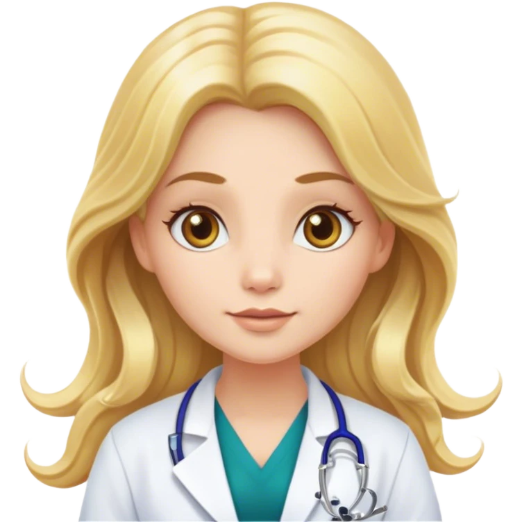 mermaid long haired female doctor with blonde Hair and hazel eyes emoji