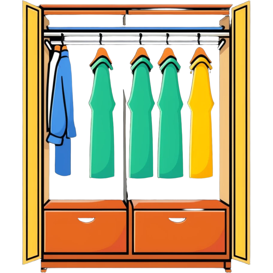 wardrobe closet with clothes emoji