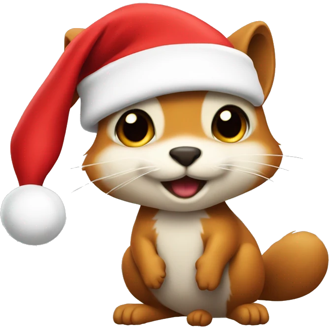 squrriel with Santa hat emoji