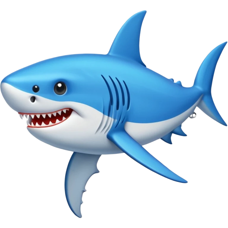 Un tiburón con tenis azules emoji