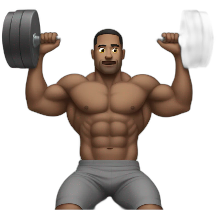 A jacked man doing bench press emoji