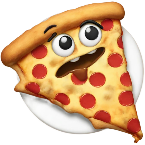 Cookie eating a pizza  emoji
