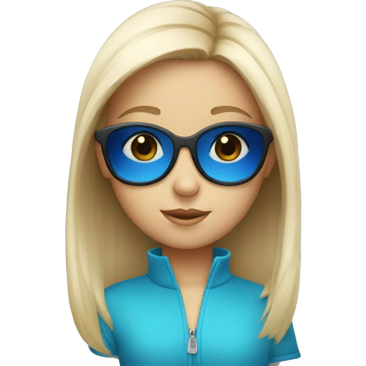 white little girl with blue sunglasses emoji