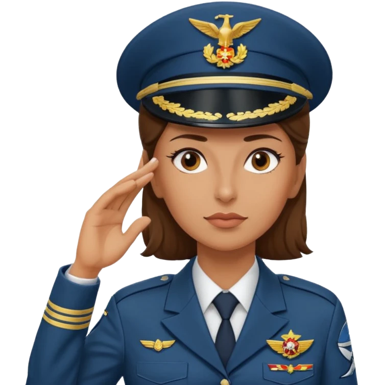 Teniente coronel ejercito del aire España mujer saludando emoji