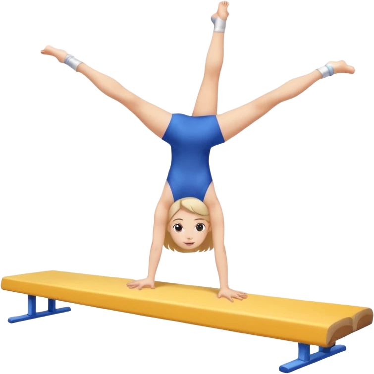 Girl doing a flip on gymnastics beam emoji