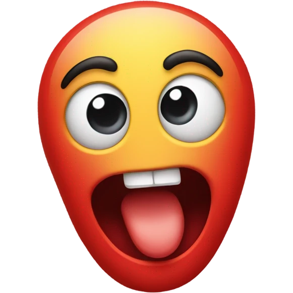An emoji eating a red finger emoji