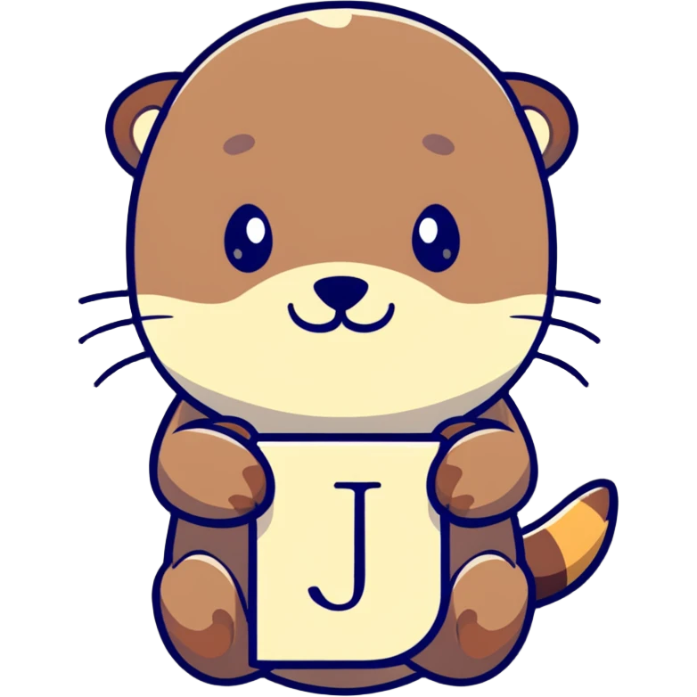 otter holding the letter J emoji