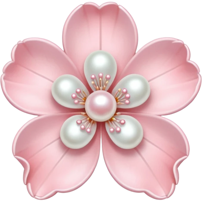 light pastel sakura flower with pearl beaded outline emoji