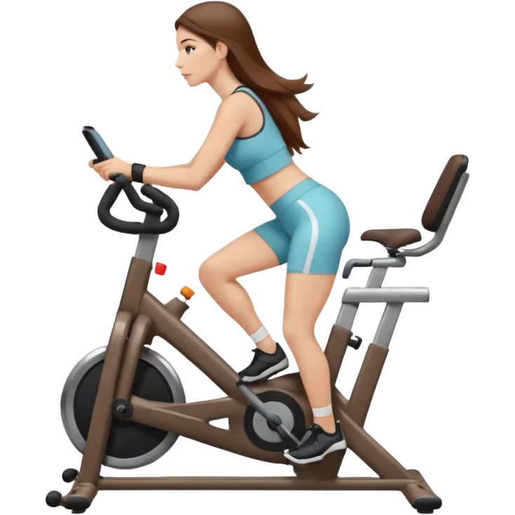 woman with long hair on a stationary bike emoji