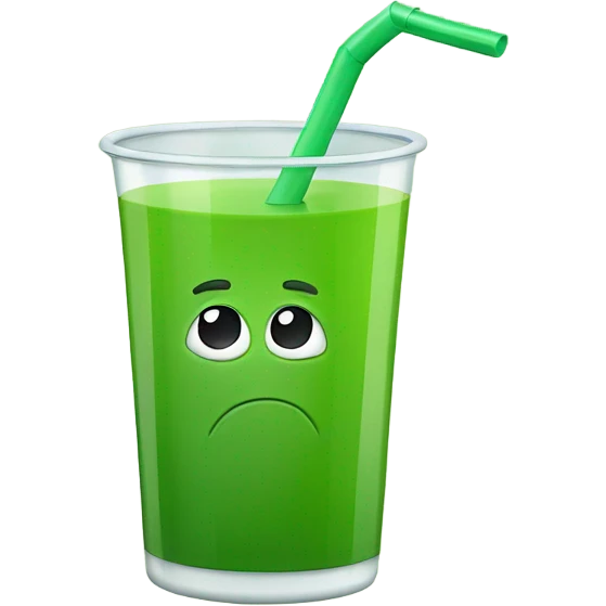 green carton of juice with a straw emoji