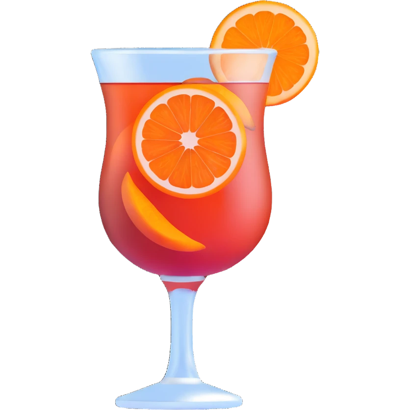 negroni cocktail glass with orange slice emoji