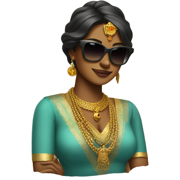 Lakshmi wearing sunglasses emoji