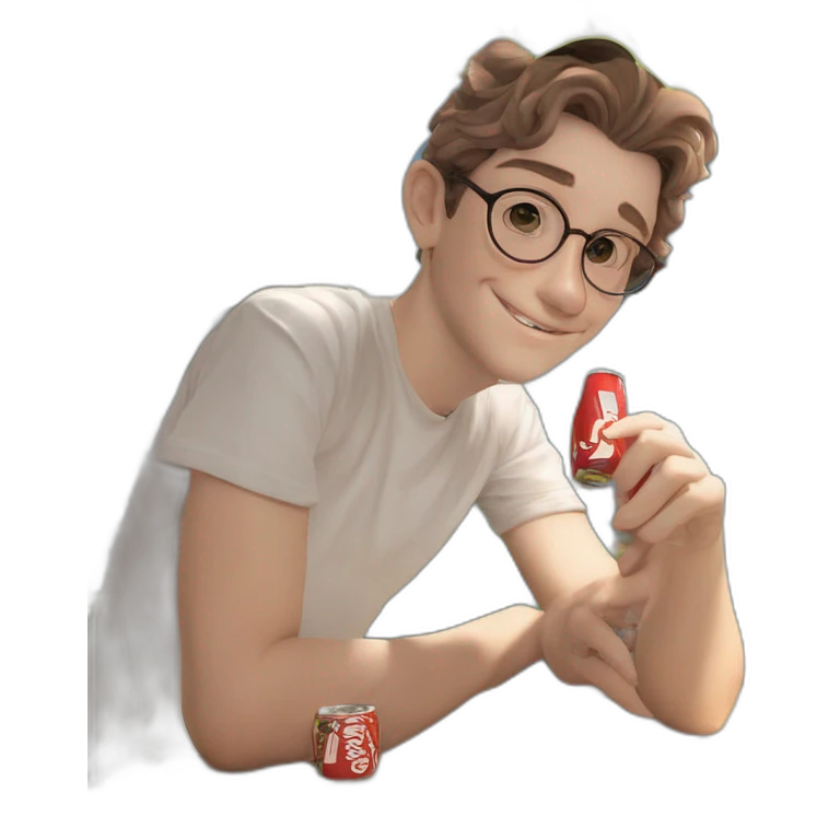Coke Bottle wearing glasses emoji