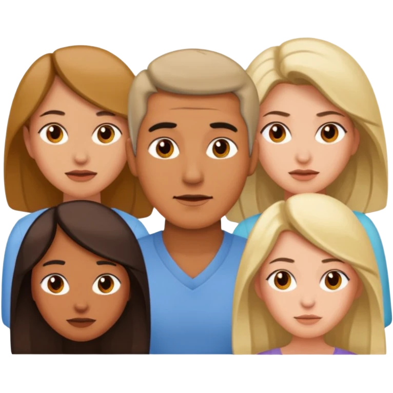 polygynie 1 man 3 women emoji