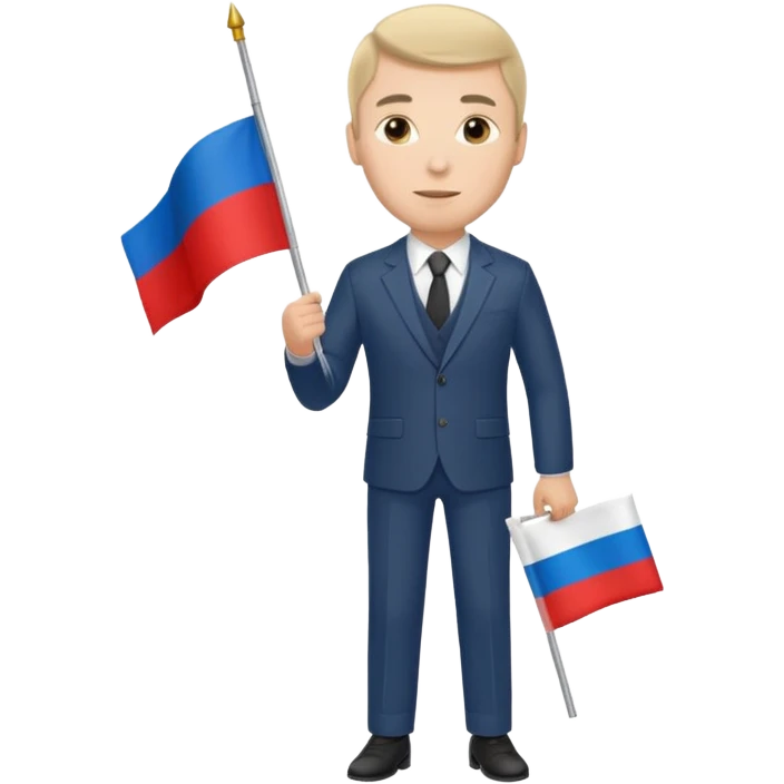 Russian man in a suit with a flag emoji