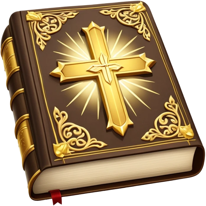 The Holy Bible Book Flipped Open With Glorious Divine Gold Shine beaming out of it  emoji